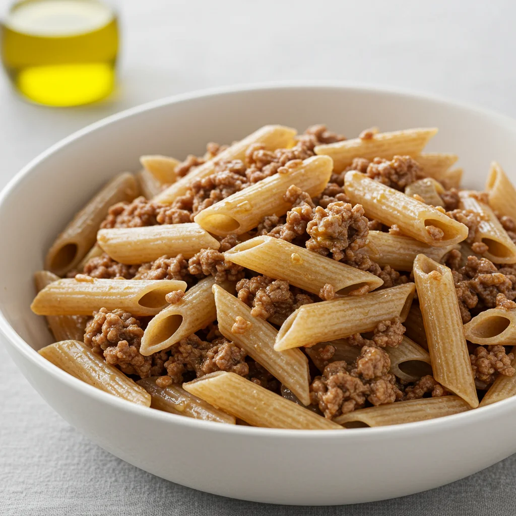 Paste integrale cu carne tocată fit